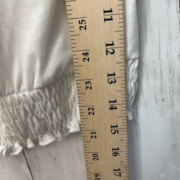 Cream Tie Front Blouse with Relaxed Fit size small - Picture 11 of 11